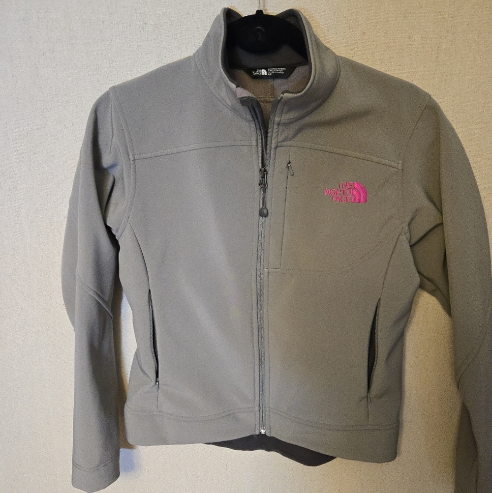 The North Face Women's Gray Ski Jacket with Pink Accent